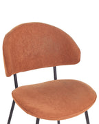 Set of 2 Dining Chairs KIANA Fabric Orange