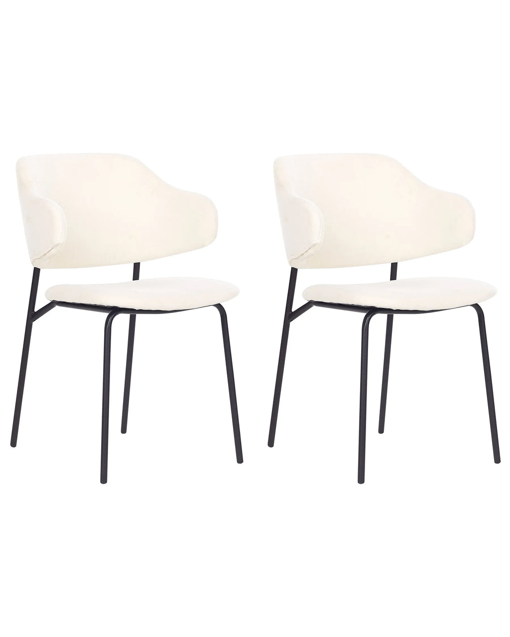 Set of 2 Dining Chairs KENAI Fabric Light Beige