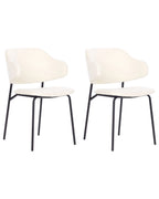 Set of 2 Dining Chairs KENAI Fabric Light Beige