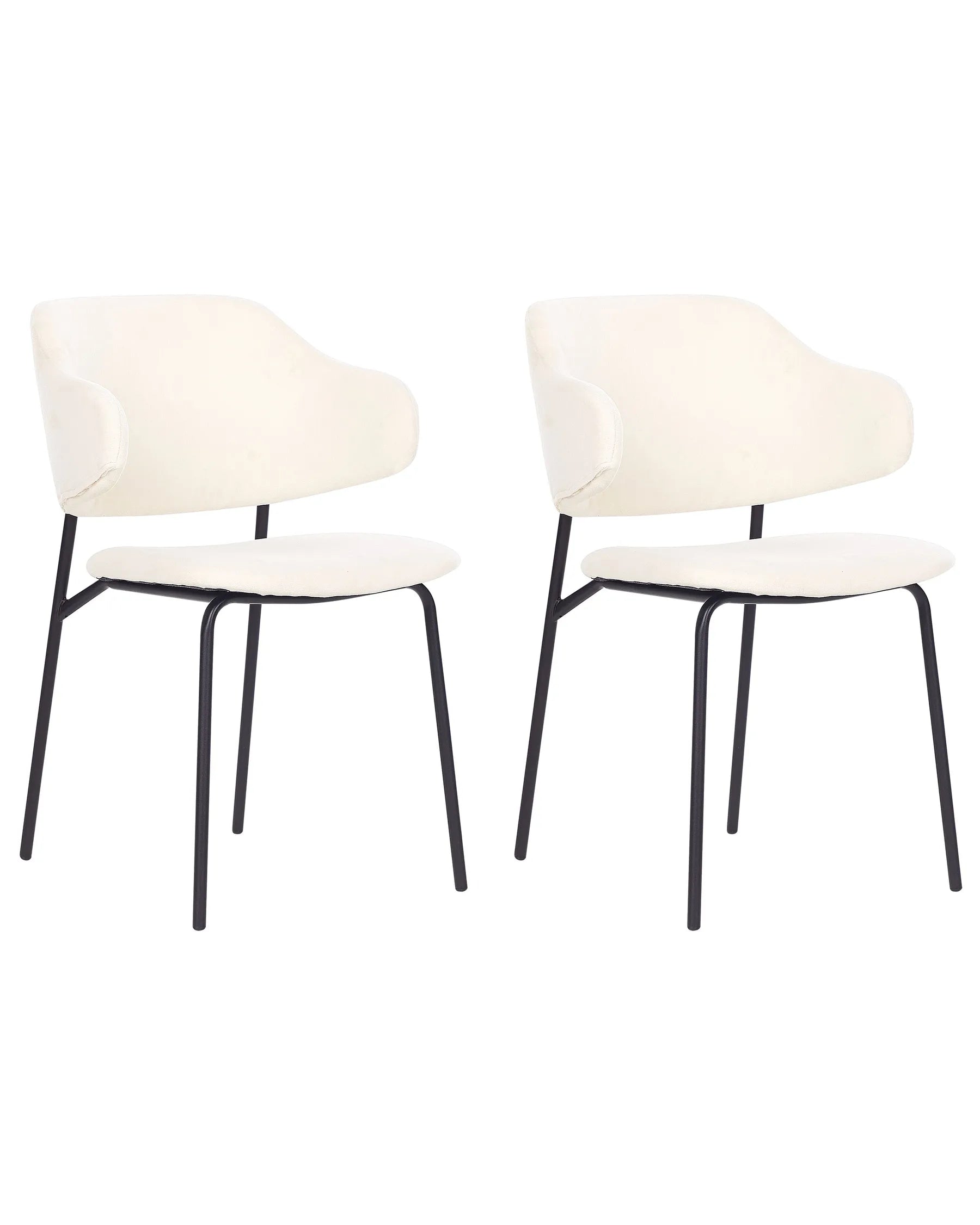 Set of 2 Dining Chairs KENAI Fabric Light Beige