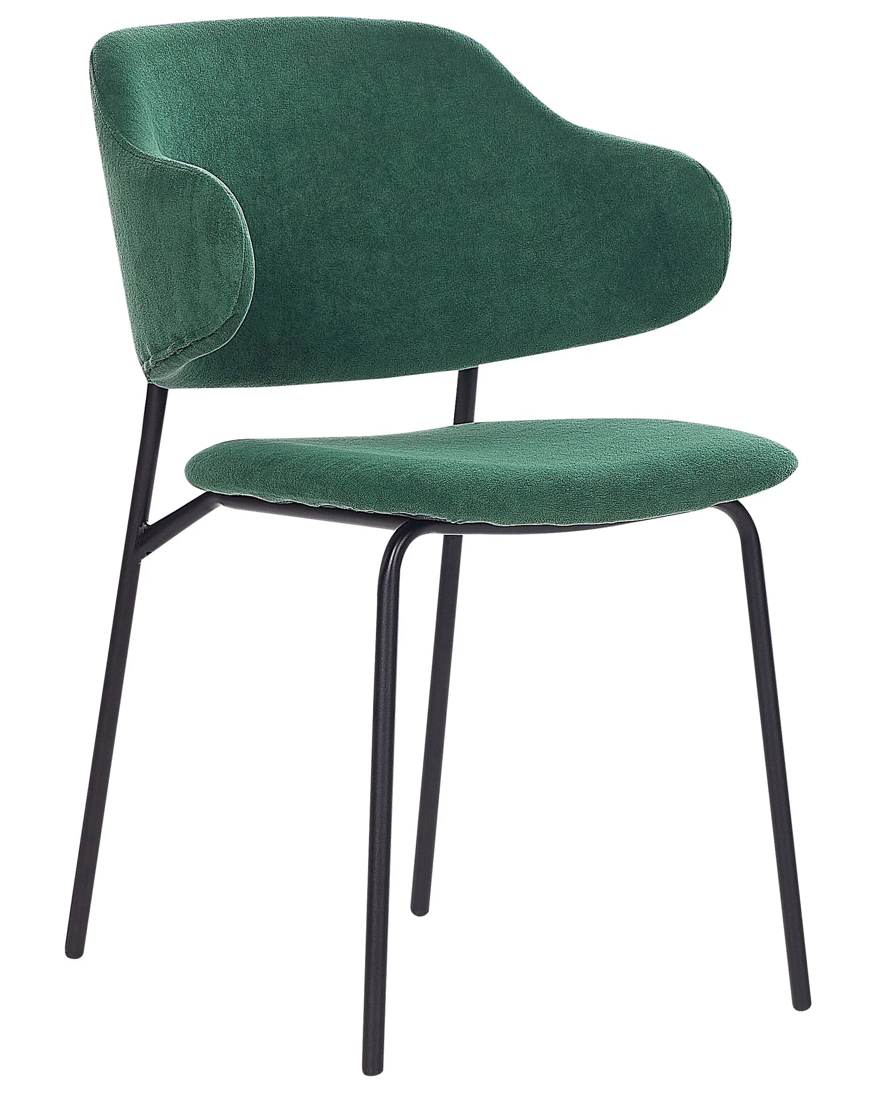 Set of 2 Dining Chairs KENAI Fabric Dark Green