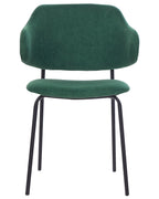 Set of 2 Dining Chairs KENAI Fabric Dark Green