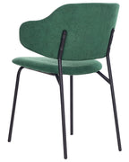 Set of 2 Dining Chairs KENAI Fabric Dark Green