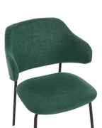 Set of 2 Dining Chairs KENAI Fabric Dark Green