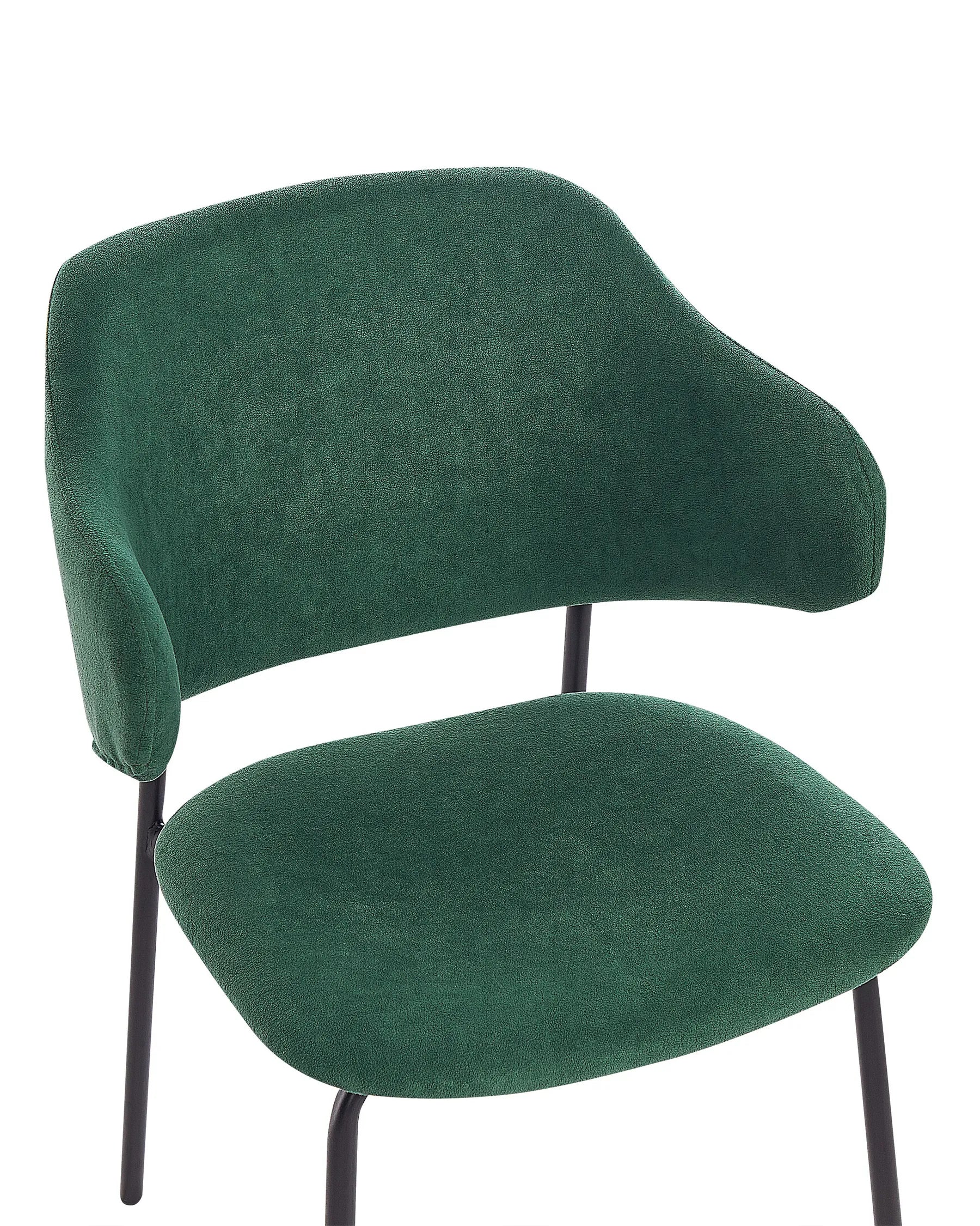 Set of 2 Dining Chairs KENAI Fabric Dark Green