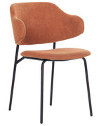 Set of 2 Dining Chairs KENAI Fabric Orange