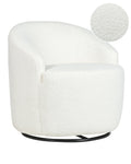 Swivel Armchair DAVIK Boucle Off-White