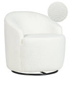 Swivel Armchair DAVIK Boucle Off-White