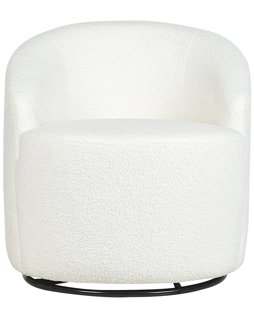 Swivel Armchair DAVIK Boucle Off-White