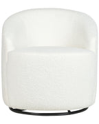 Swivel Armchair DAVIK Boucle Off-White