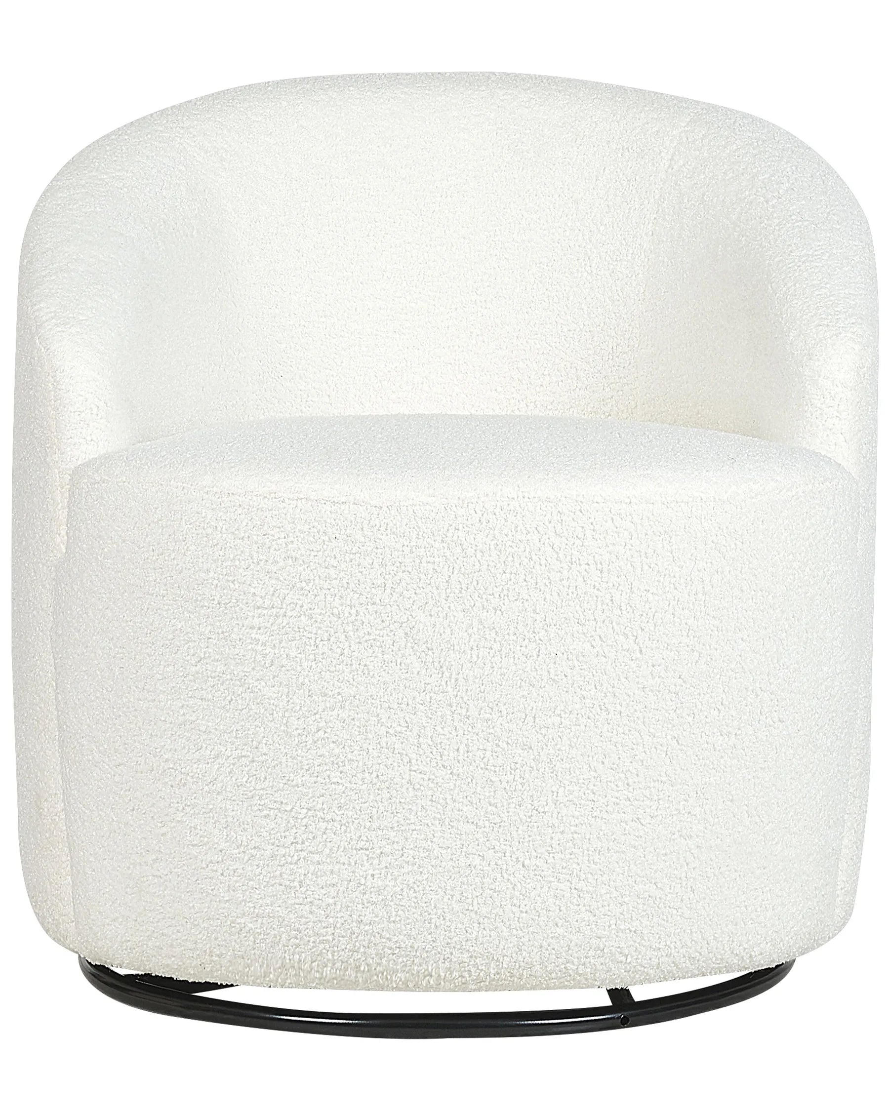 Swivel Armchair DAVIK Boucle Off-White