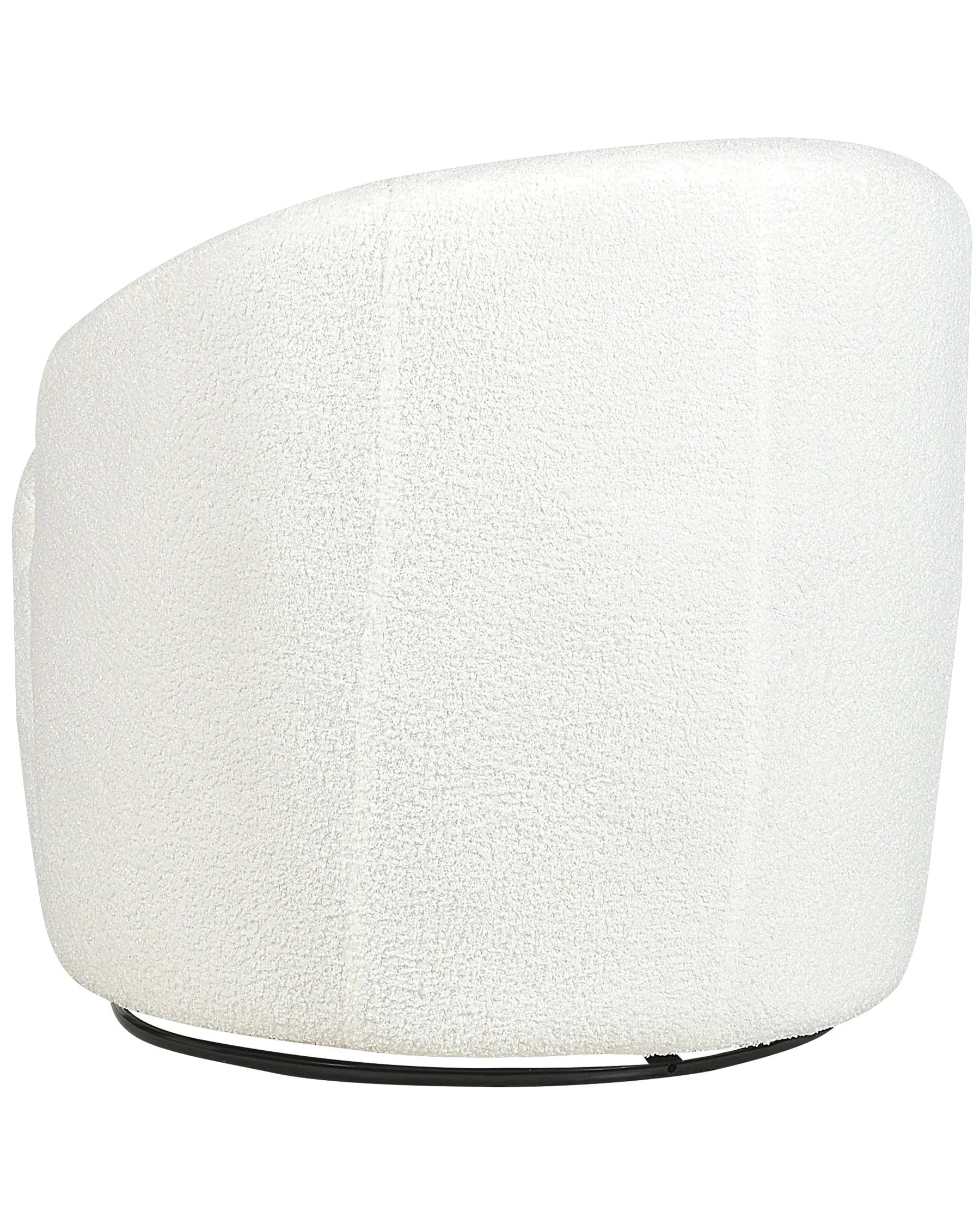 Swivel Armchair DAVIK Boucle Off-White