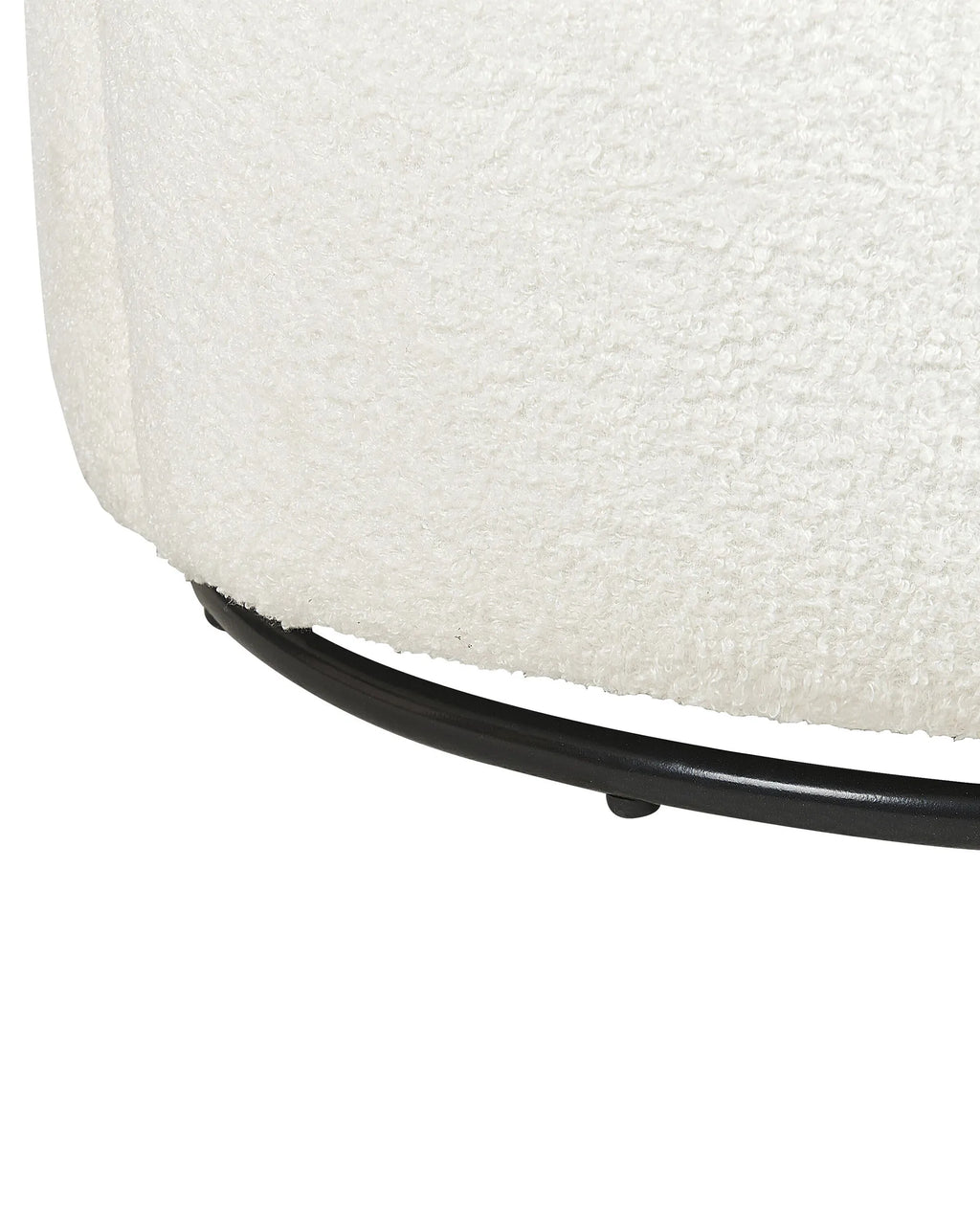 Swivel Armchair DAVIK Boucle Off-White