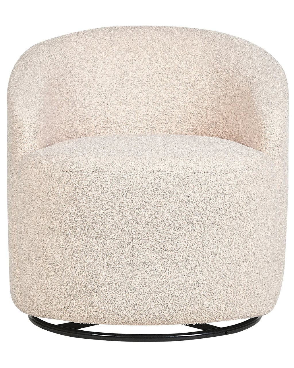 Swivel Armchair DAVIK Boucle Beige