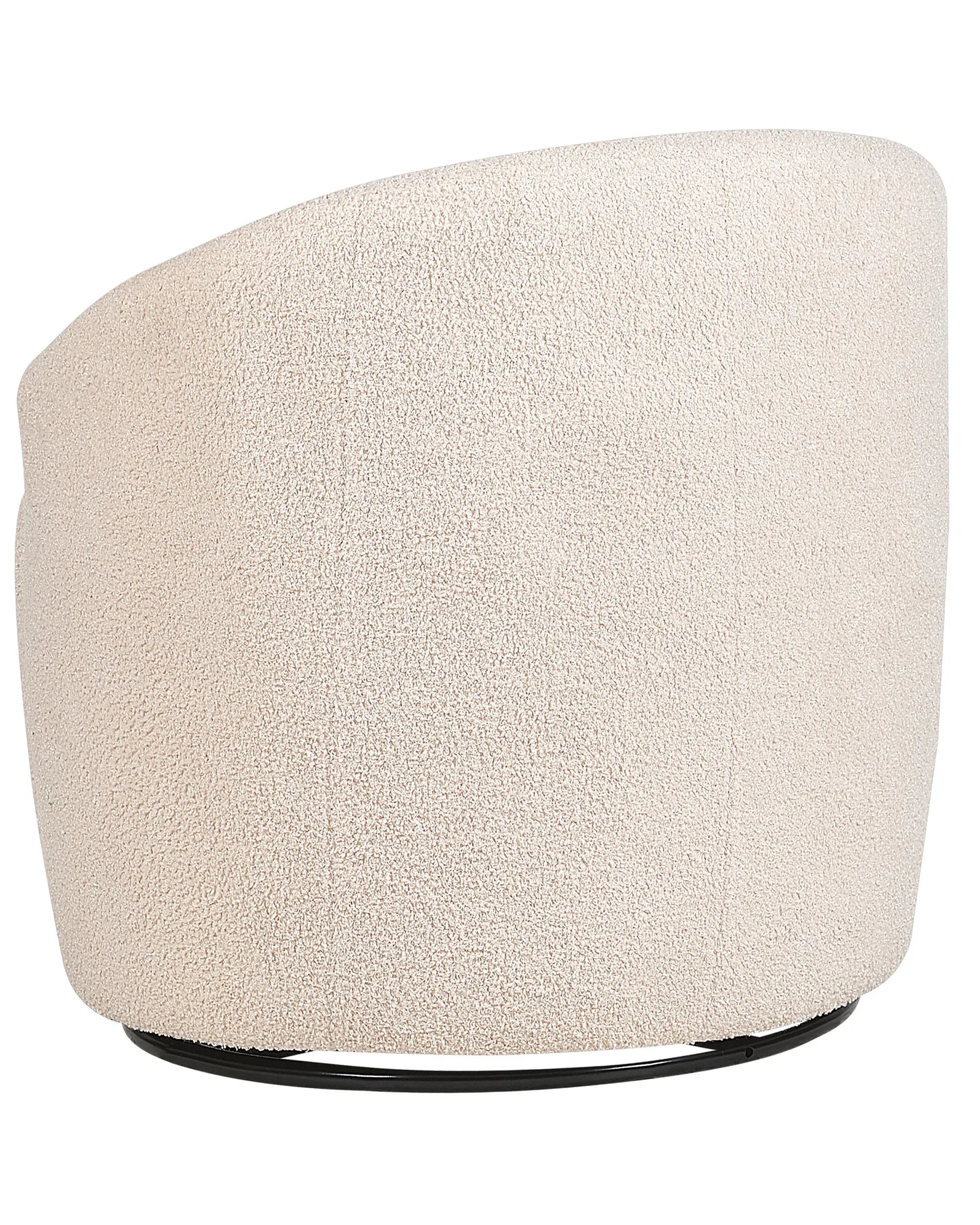 Swivel Armchair DAVIK Boucle Beige