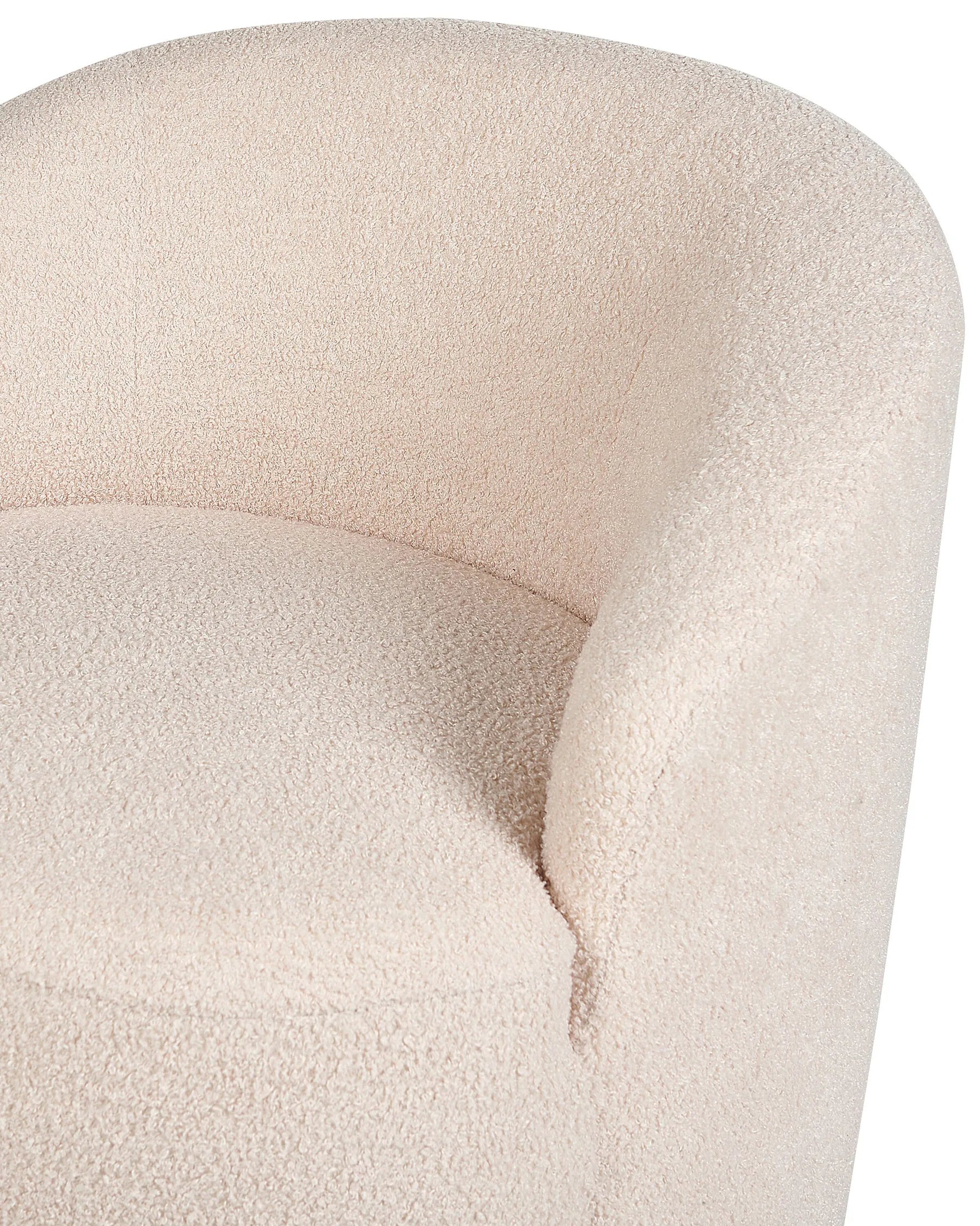 Swivel Armchair DAVIK Boucle Beige