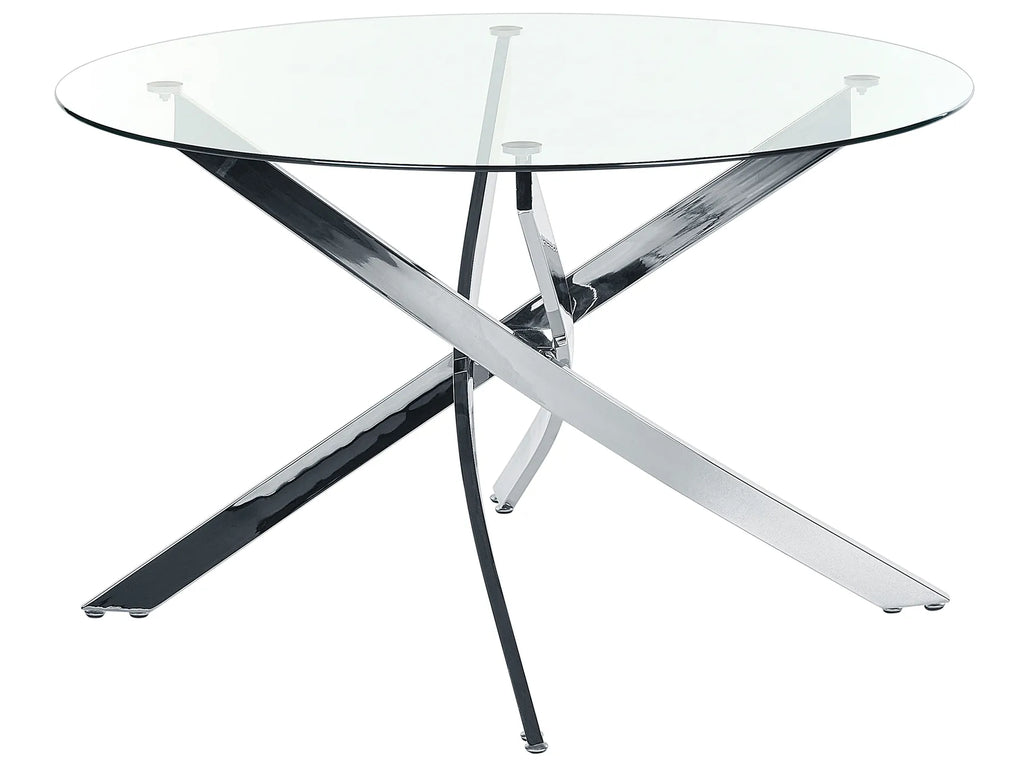 Dining Table MARAMO Silver 120 cm 120 cm Tempered Glass