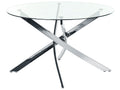 Dining Table MARAMO Silver 120 cm 120 cm Tempered Glass