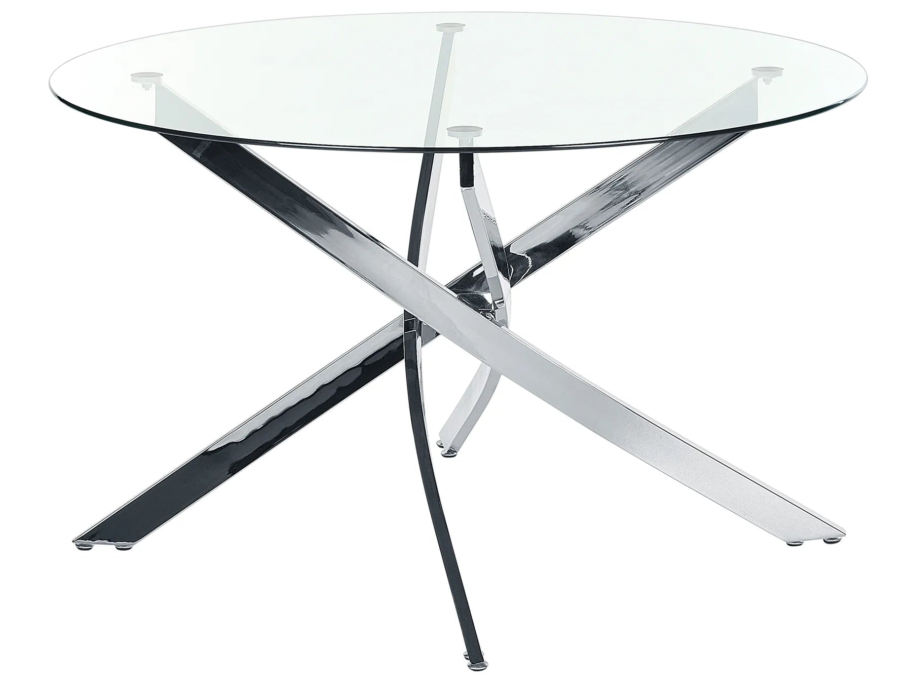 Dining Table MARAMO Silver 120 cm 120 cm Tempered Glass