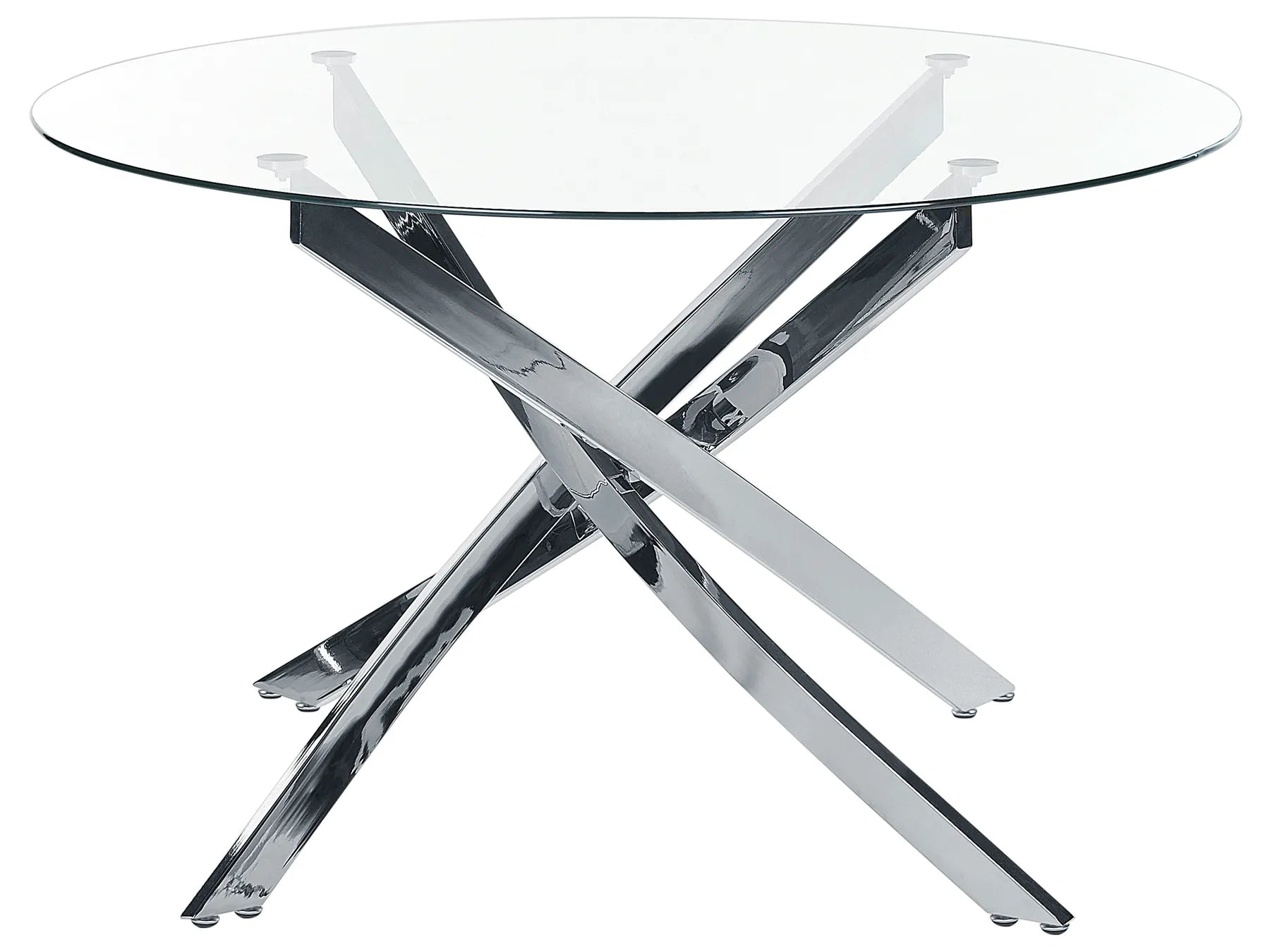 Dining Table MARAMO Silver 120 cm 120 cm Tempered Glass
