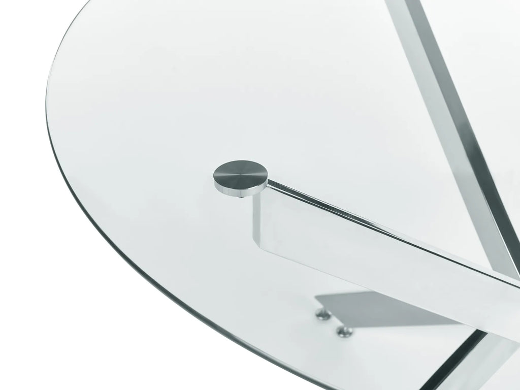 Dining Table MARAMO Silver 120 cm 120 cm Tempered Glass