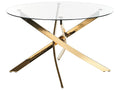 Dining Table MARAMO Gold 120 cm 120 cm Tempered Glass