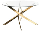 Dining Table MARAMO Gold 120 cm 120 cm Tempered Glass