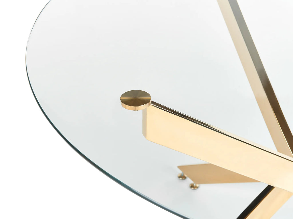 Dining Table MARAMO Gold 120 cm 120 cm Tempered Glass