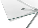 Dining Table CORA Silver 160 cm 90 cm Tempered Glass