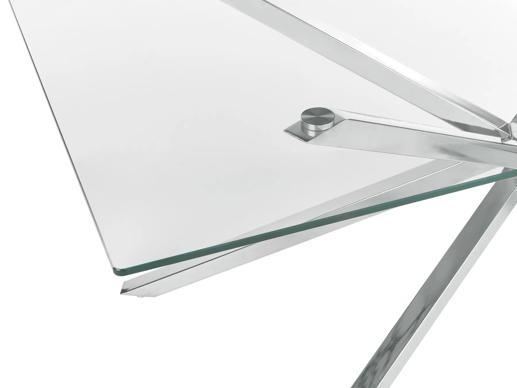 Dining Table CORA Silver 160 cm 90 cm Tempered Glass