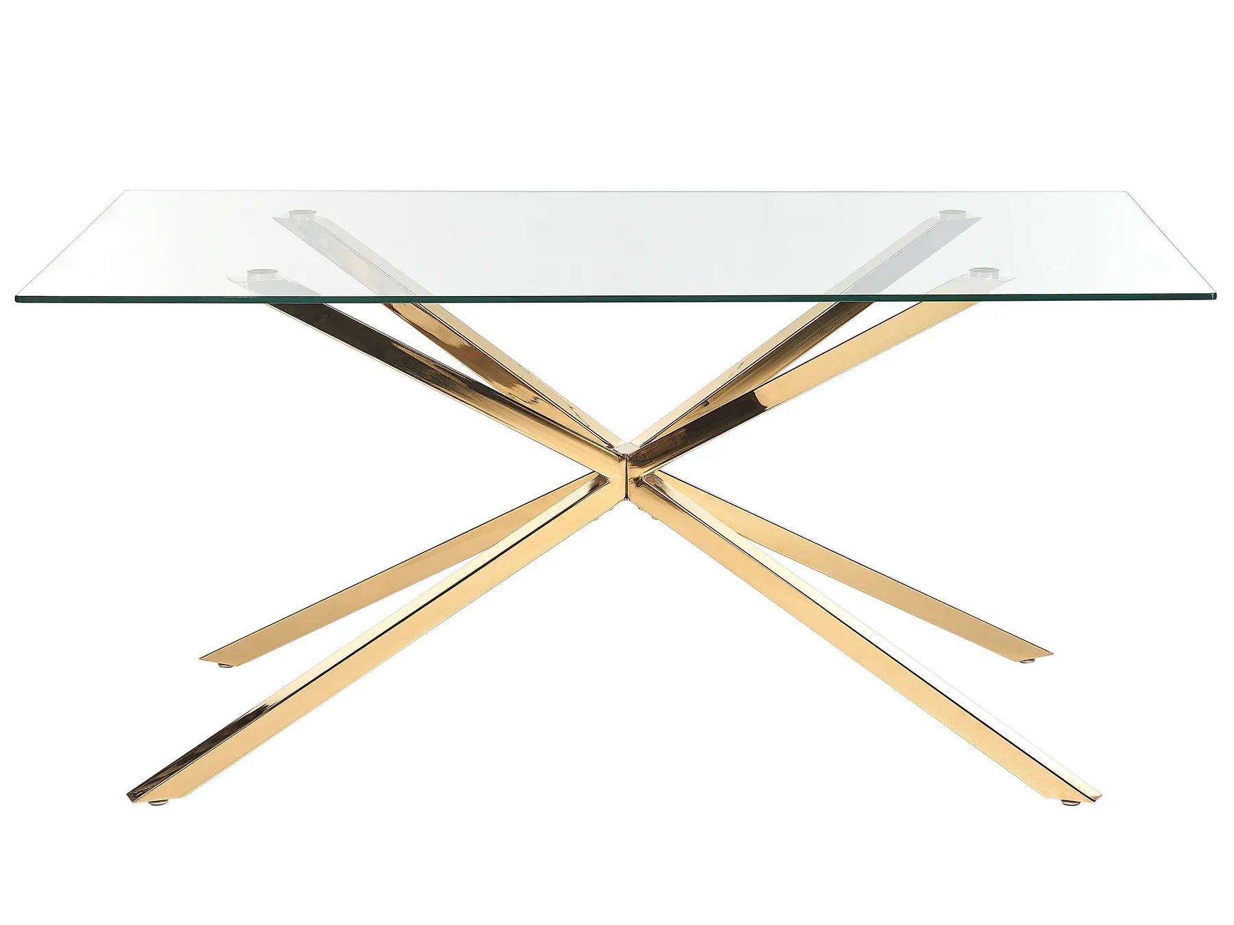 Dining Table CORA Gold 160 cm 90 cm Tempered Glass
