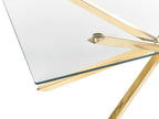 Dining Table CORA Gold 160 cm 90 cm Tempered Glass