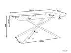 Dining Table CORA Silver 160 cm 90 cm Tempered Glass