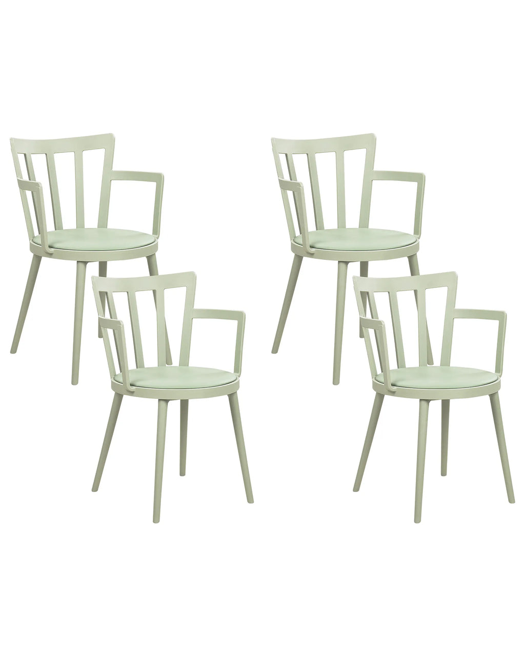 Set of 4 Dining Chairs MORILL Light Green