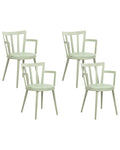 Set of 4 Dining Chairs MORILL Light Green