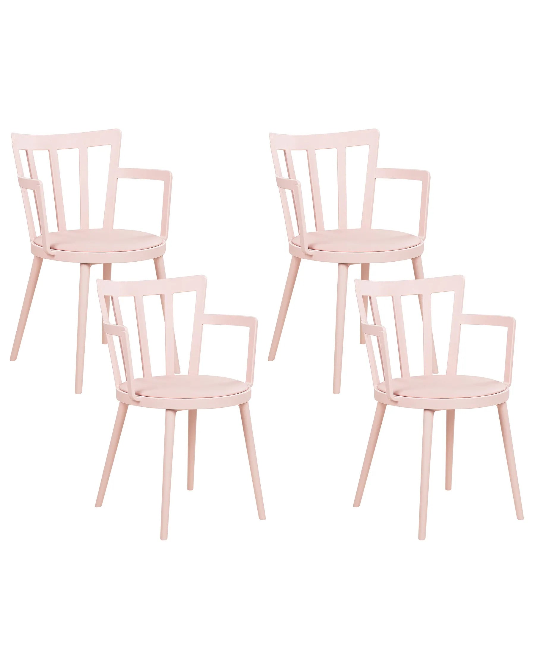 Set of 4 Dining Chairs MORILL Pastel Pink