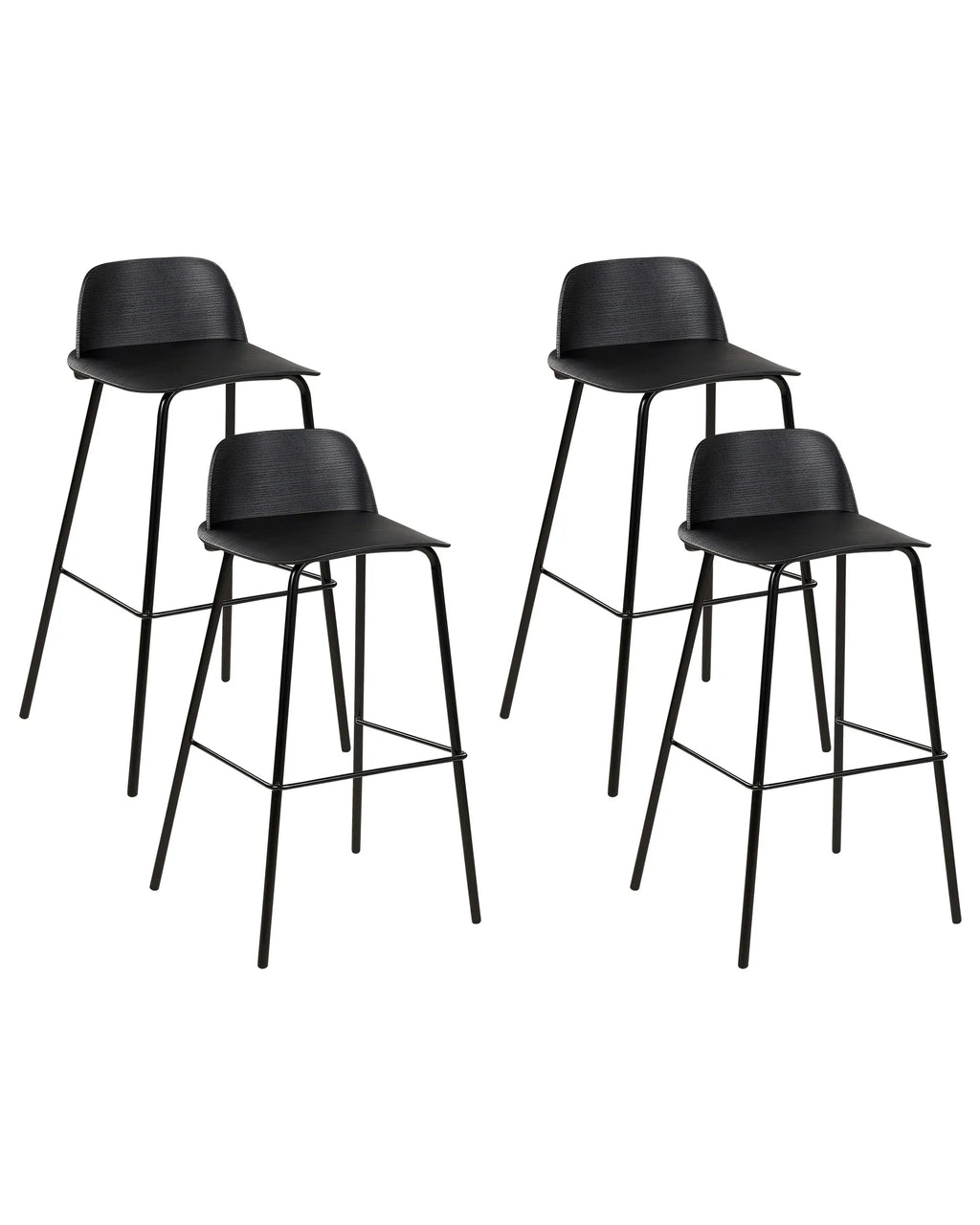 Set of 4 Bar Chairs MORA Black