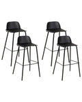Set of 4 Bar Chairs MORA Black