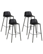 Set of 4 Bar Chairs MORA Black