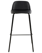 Set of 4 Bar Chairs MORA Black