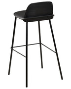 Set of 4 Bar Chairs MORA Black