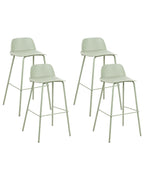 Set of 4 Bar Chairs MORA Light Green