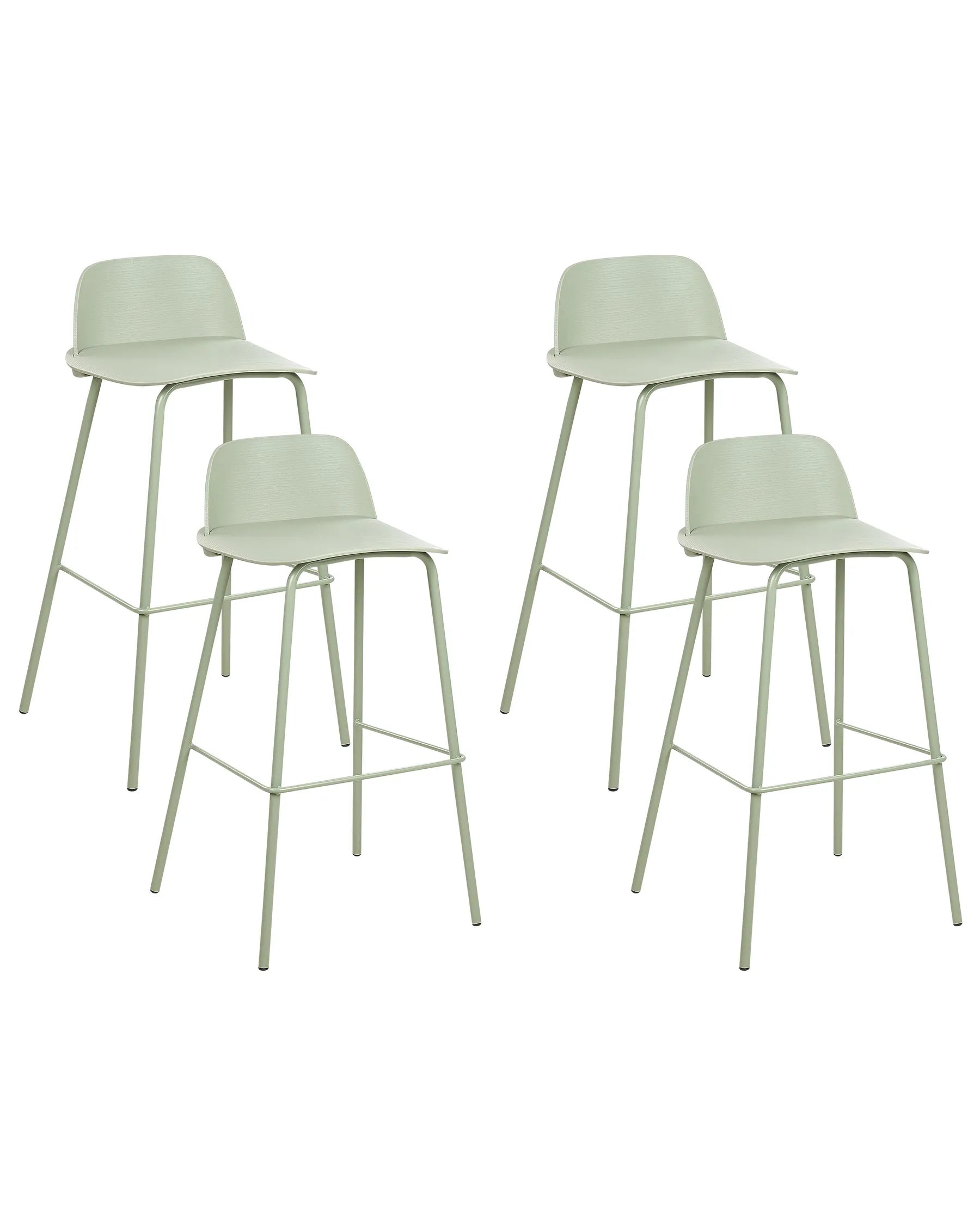 Set of 4 Bar Chairs MORA Light Green