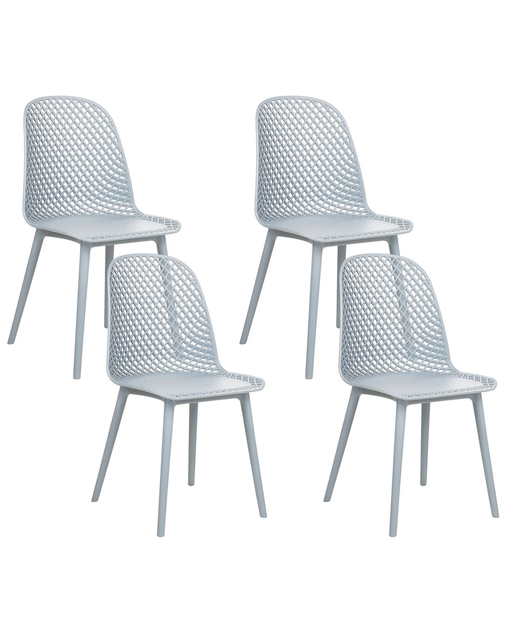 Set of 4 Dining Chairs EMORY Light Blue