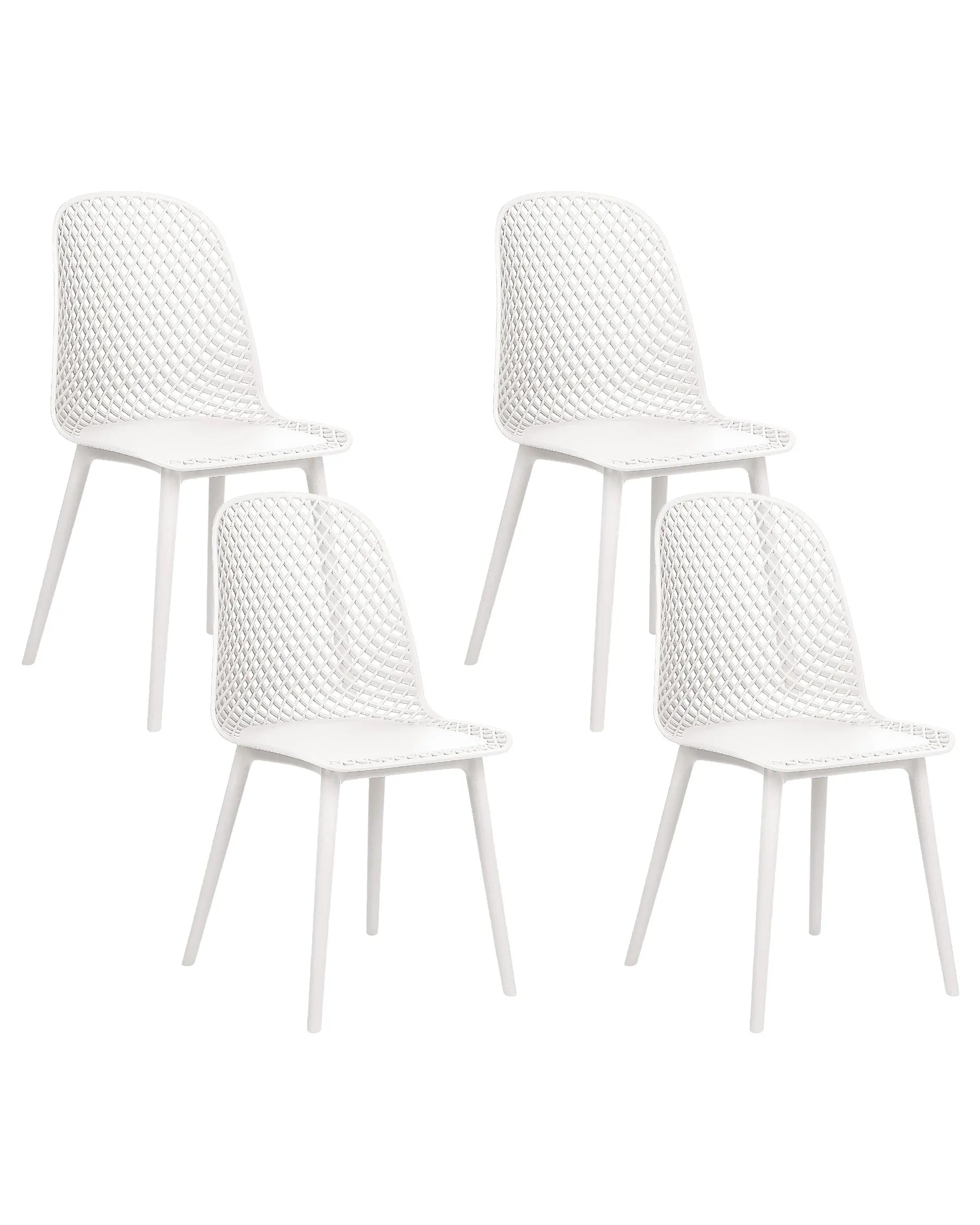 Set of 4 Dining Chairs EMORY White
