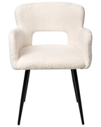 Set of 2 Dining Chairs SANILAC Boucle White