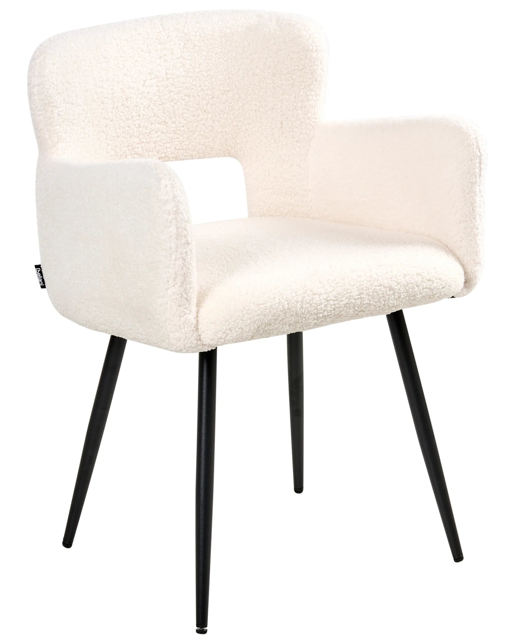 Set of 2 Dining Chairs SANILAC Boucle White