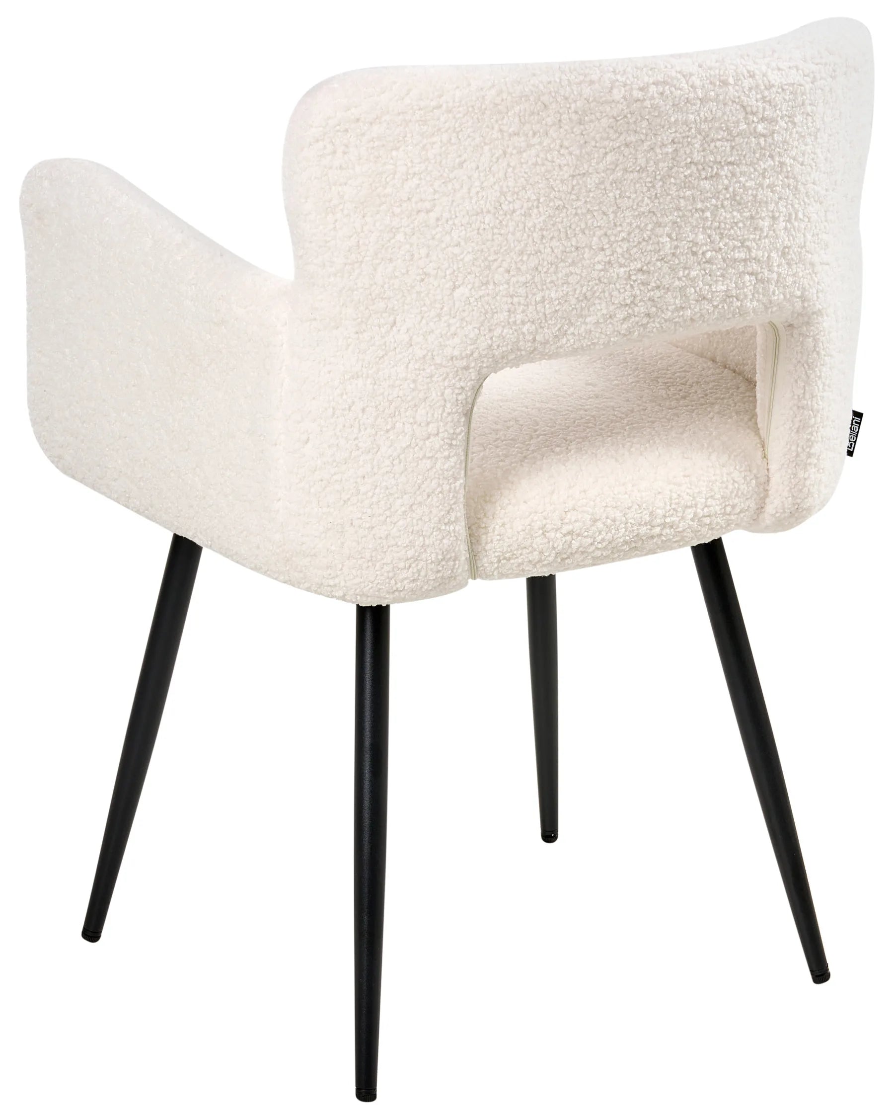 Set of 2 Dining Chairs SANILAC Boucle White