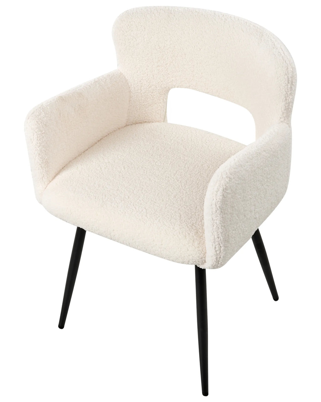 Set of 2 Dining Chairs SANILAC Boucle White