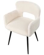 Set of 2 Dining Chairs SANILAC Boucle White